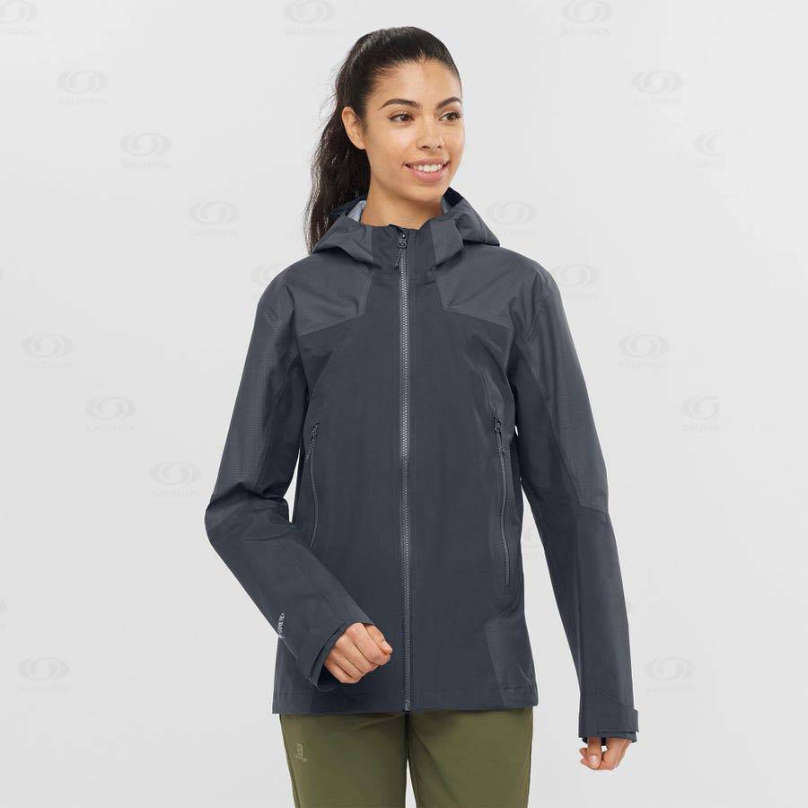 Black Salomon OUTLINE GORE-TEX HYBRID Women's Waterproof Jackets | US-O2412