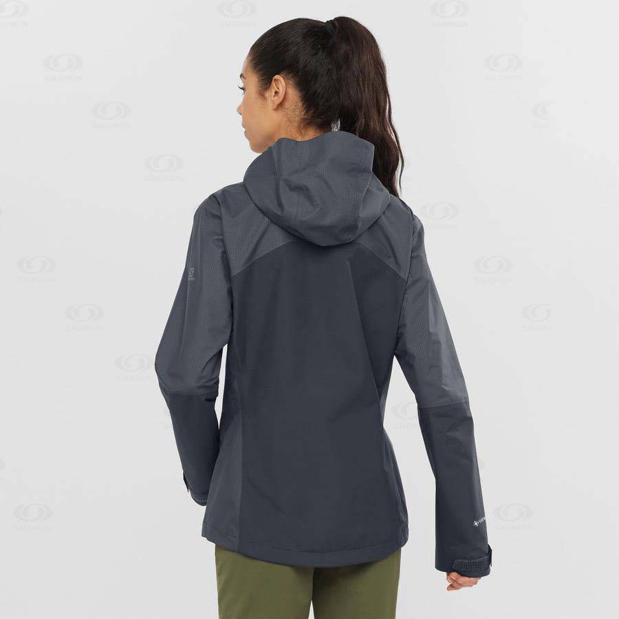 Black Salomon OUTLINE GORE-TEX HYBRID Women's Waterproof Jackets | US-O2412