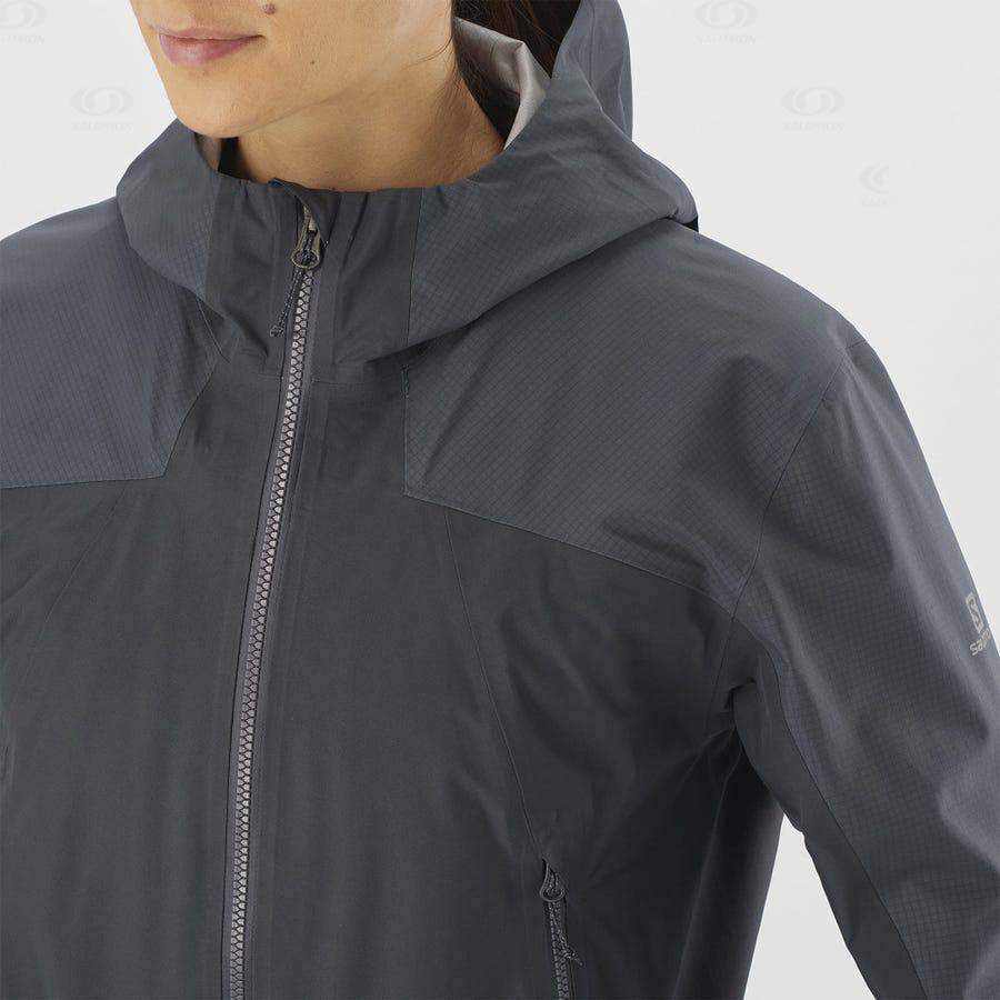 Black Salomon OUTLINE GORE-TEX HYBRID Women's Waterproof Jackets | US-O2412