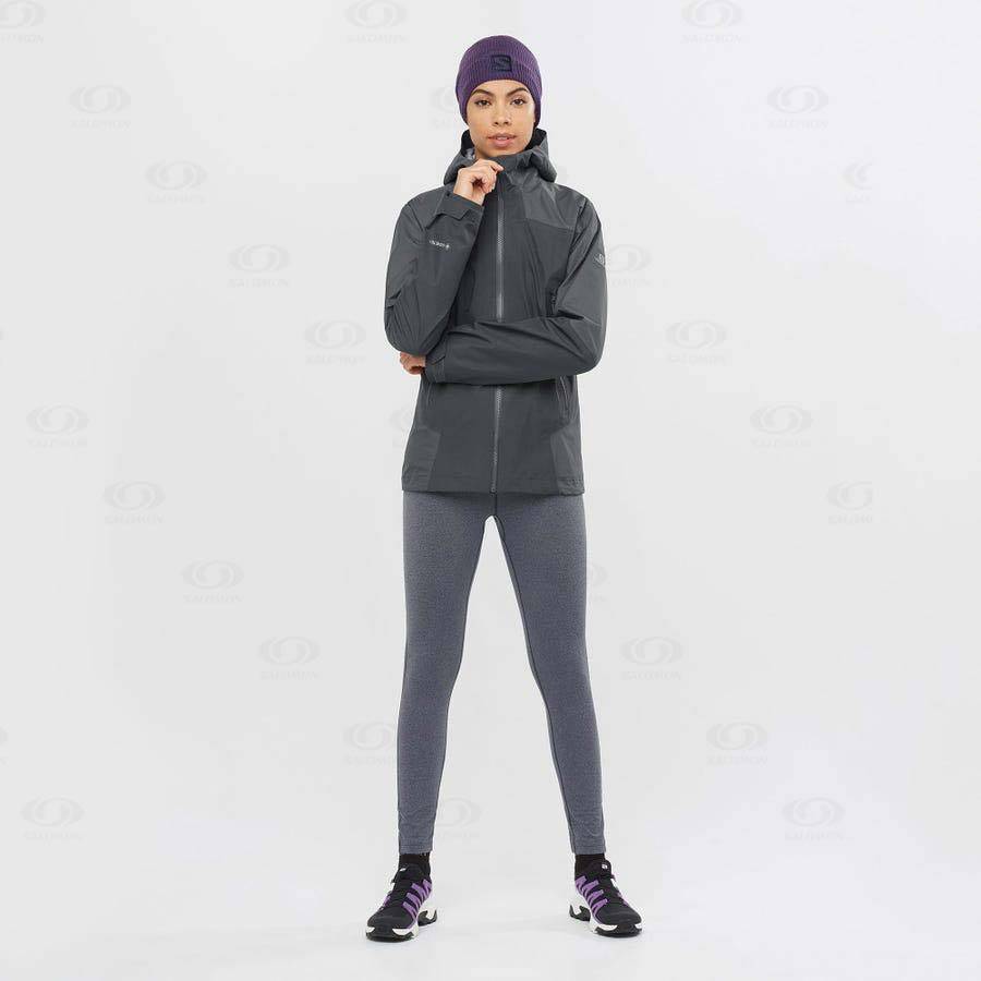 Black Salomon OUTLINE GORE-TEX HYBRID Women's Waterproof Jackets | US-O2412