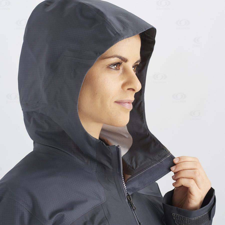 Black Salomon OUTLINE GORE-TEX HYBRID Women's Waterproof Jackets | US-O2412