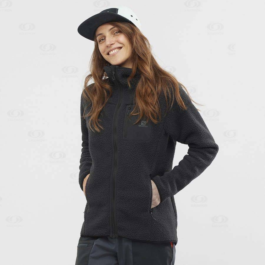 Black Salomon OUTLINE WARM TEDDY Women's Hoodie | US-L2306