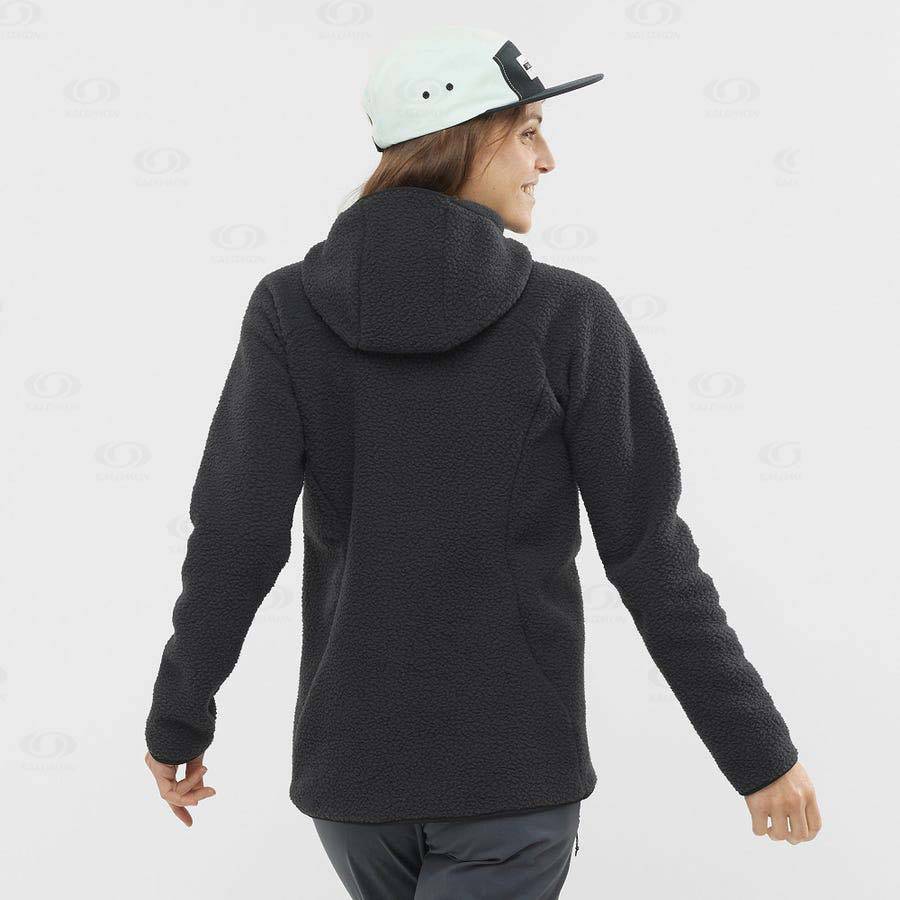 Black Salomon OUTLINE WARM TEDDY Women's Hoodie | US-L2306