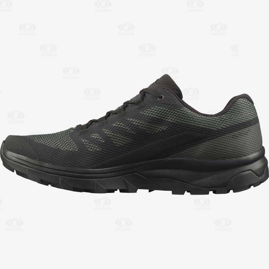 Black Salomon OUTLINE WIDE GORE-TEX Men's Hiking Shoes | US-M1860