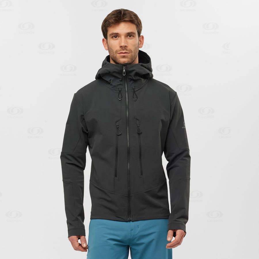 Black Salomon OUTPEAK SOFTSHELL Men's Softshell Jackets | US-O1504