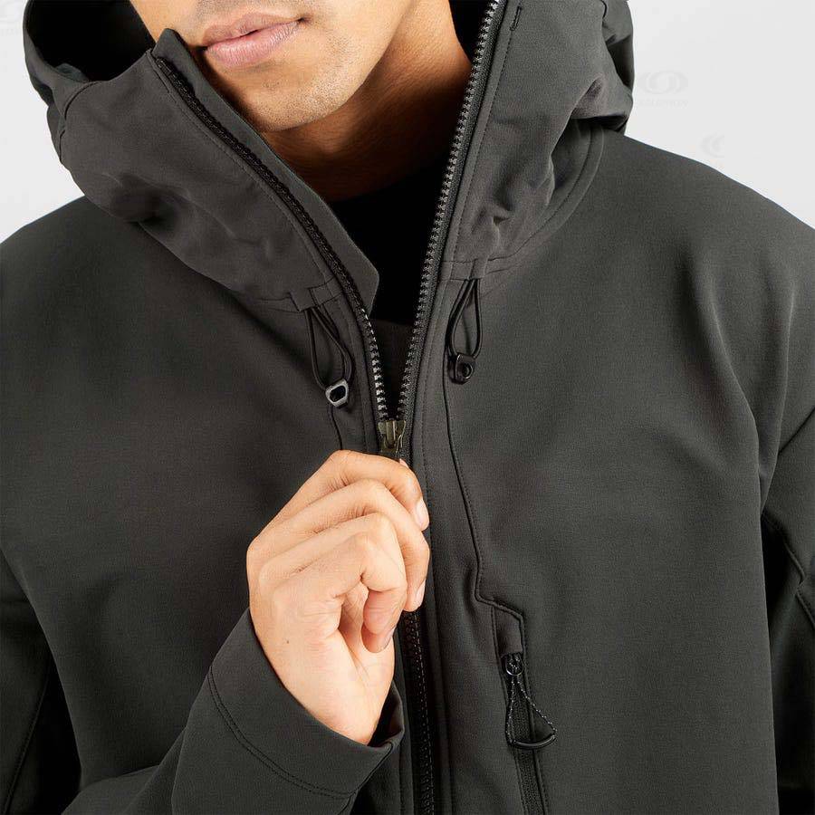 Black Salomon OUTPEAK SOFTSHELL Men's Softshell Jackets | US-O1504