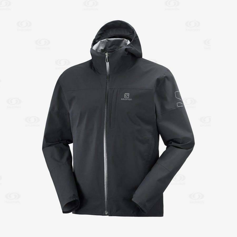 Black Salomon OUTRACK WATERPROOF 2.5L Men\'s Waterproof Jackets | US-N1099