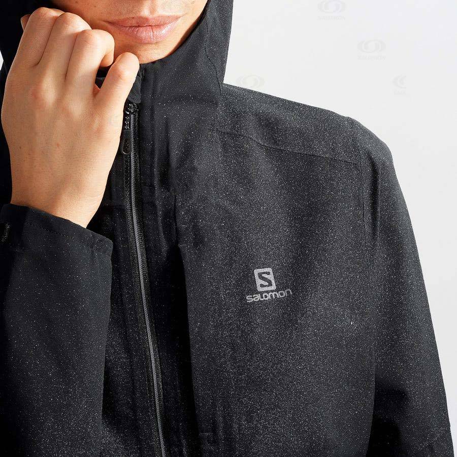 Black Salomon OUTRACK WATERPROOF 2.5L Women's Waterproof Jackets | US-N1827