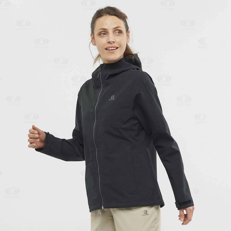 Black Salomon OUTRACK WATERPROOF 2.5L Women's Waterproof Jackets | US-N1827