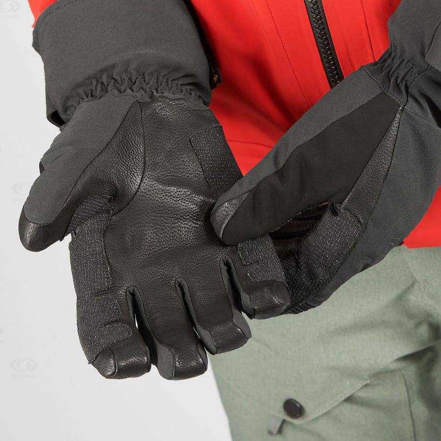 Black Salomon QST GORE-TEX Men's Gloves | US-W1380