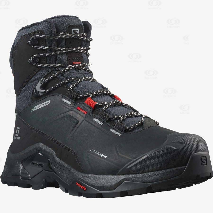 Black Salomon QUEST WINTER THINSULATE™ CLIMASALOMON™ WATERPROOF Women's Winter Boots | US-L1116