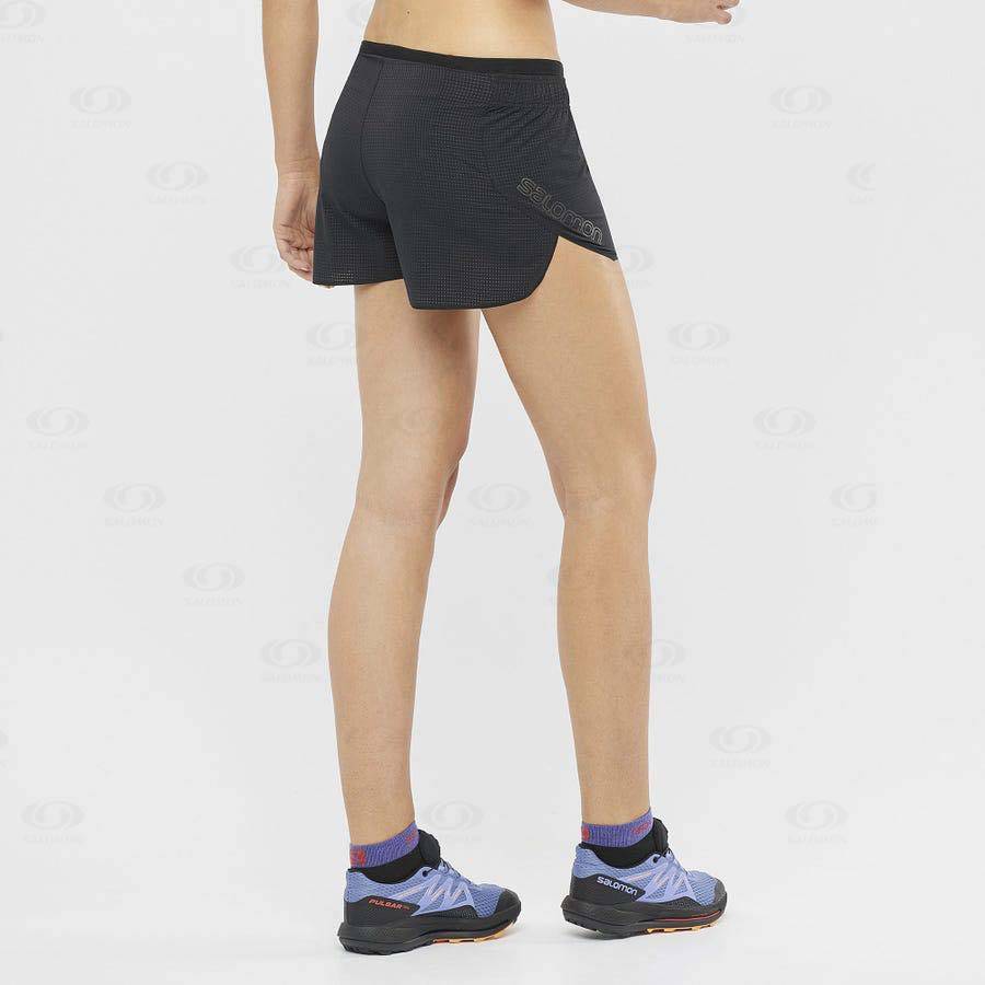 Black Salomon SENSE AERO 3'' Women's Shorts | US-L1382