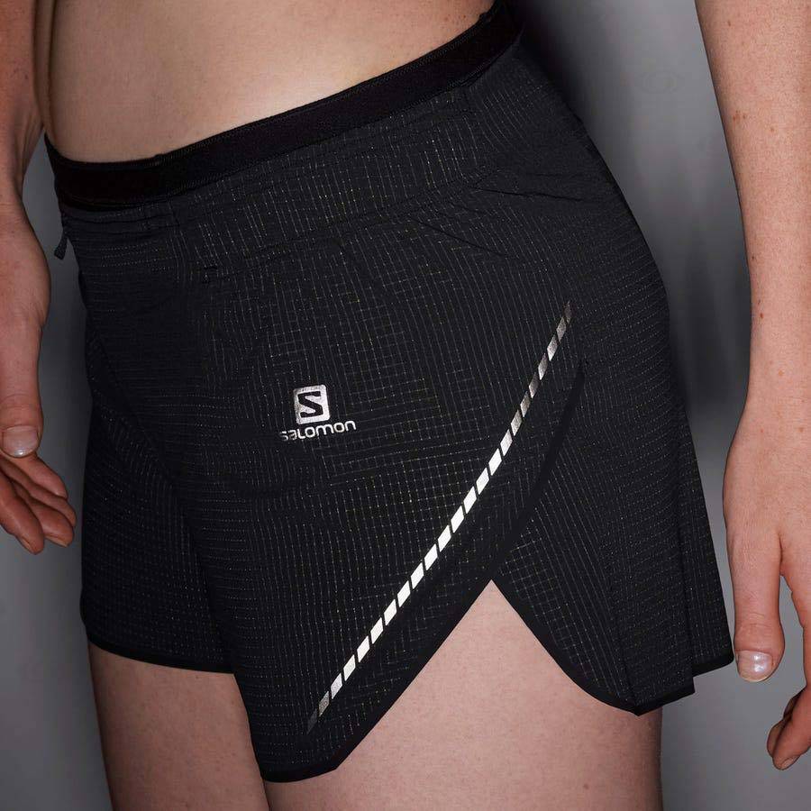 Black Salomon SENSE AERO 3'' Women's Shorts | US-L1382