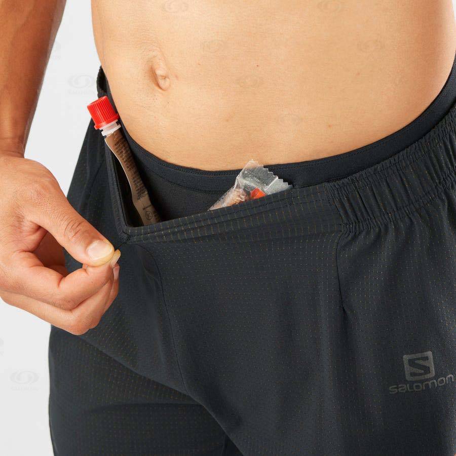 Black Salomon SENSE AERO 5'' Men's Shorts | US-M2140