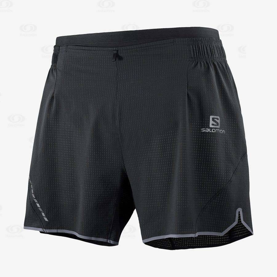 Black Salomon SENSE AERO 5\'\' Men\'s Shorts | US-M2140