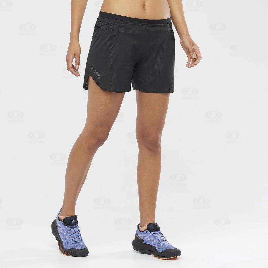 Black Salomon SENSE AERO 5'' Women's Shorts | US-A2480