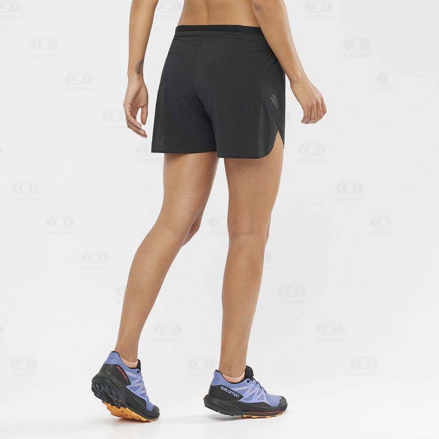 Black Salomon SENSE AERO 5'' Women's Shorts | US-A2480