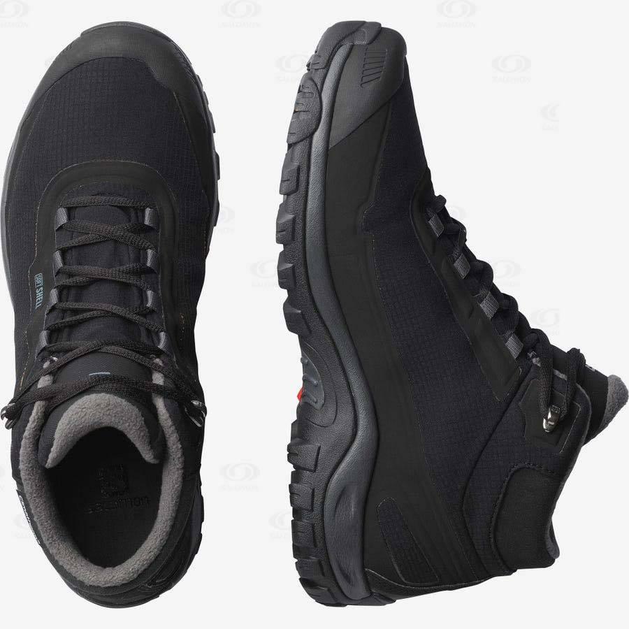 Black Salomon SHELTER CLIMASALOMON™ Men's Waterproof Boots | US-W1920