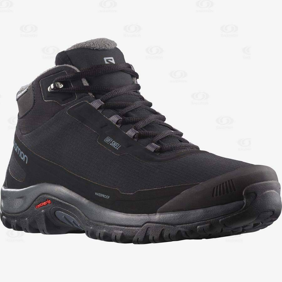 Black Salomon SHELTER CLIMASALOMON™ Men's Waterproof Boots | US-W1920