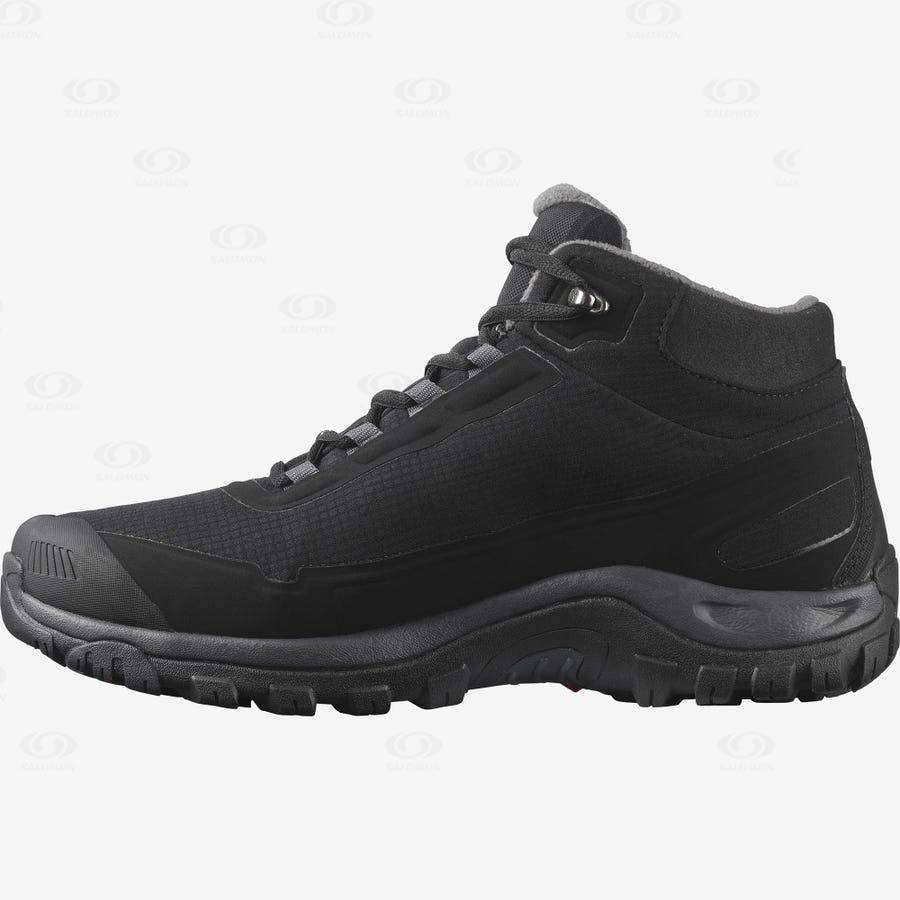 Black Salomon SHELTER CLIMASALOMON™ Men's Waterproof Boots | US-W1920