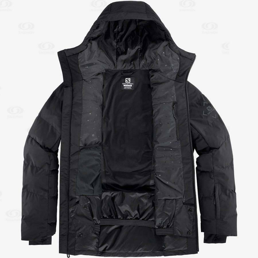 Black Salomon SNOWSHELTER Men's Ski Jackets | US-L1690