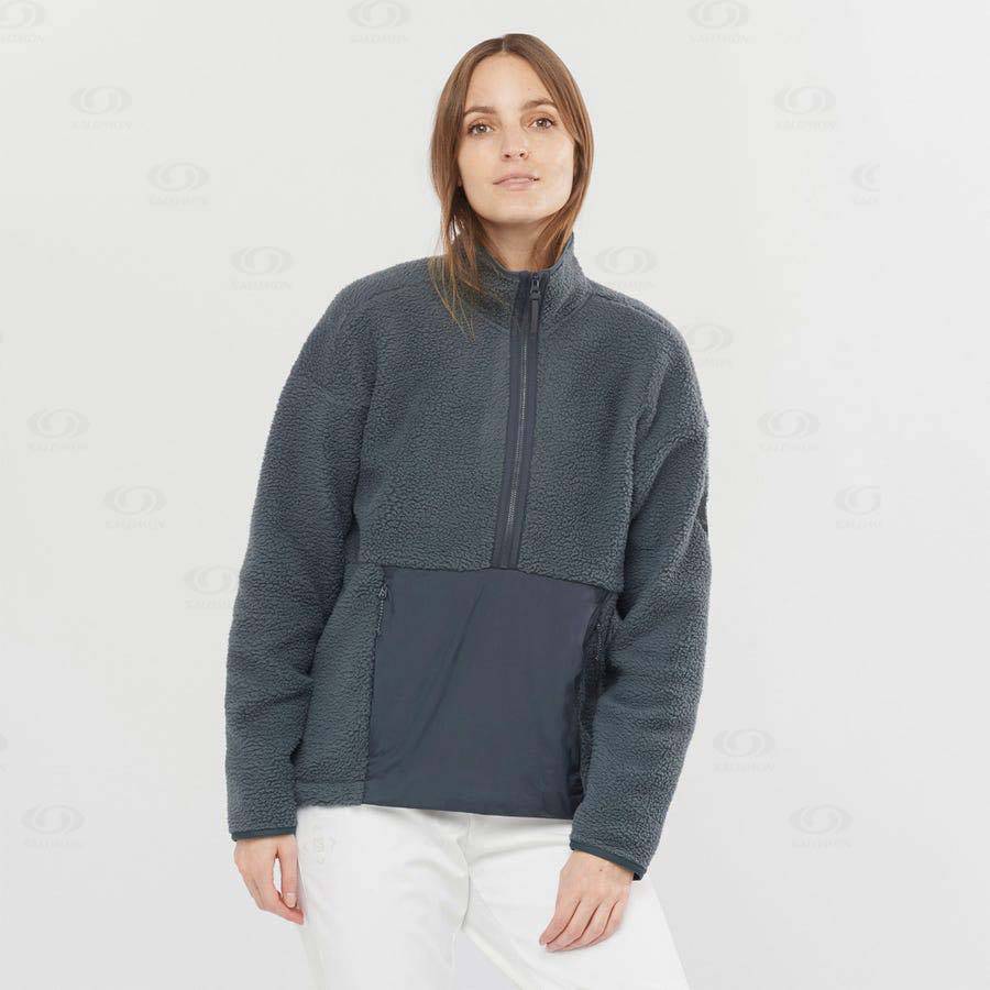 Black Salomon SNOWSHELTER TEDDY Women's Hoodie | US-L1466