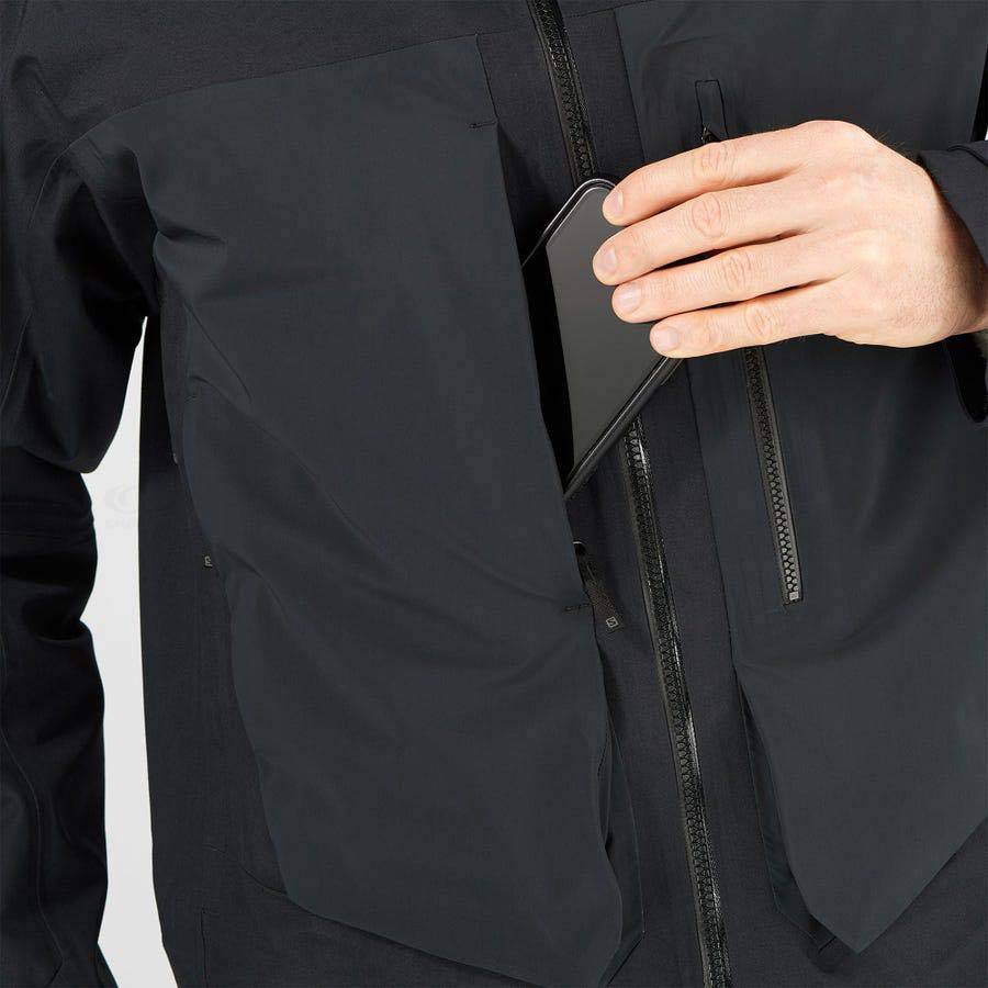 Black Salomon STANCE 3L LONG Men's Ski Jackets | US-O1056