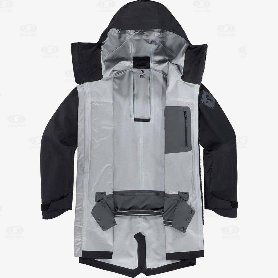 Black Salomon STANCE 3L LONG Men's Ski Jackets | US-O1056