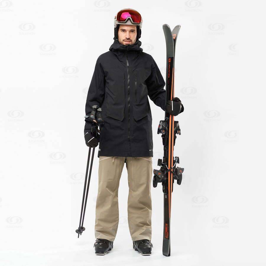 Black Salomon STANCE 3L LONG Men's Ski Jackets | US-O1056