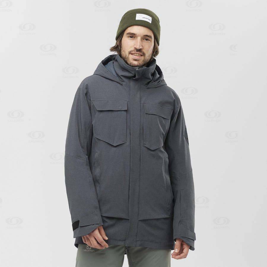 Black Salomon STANCE CARGO Men's Ski Jackets | US-A1780