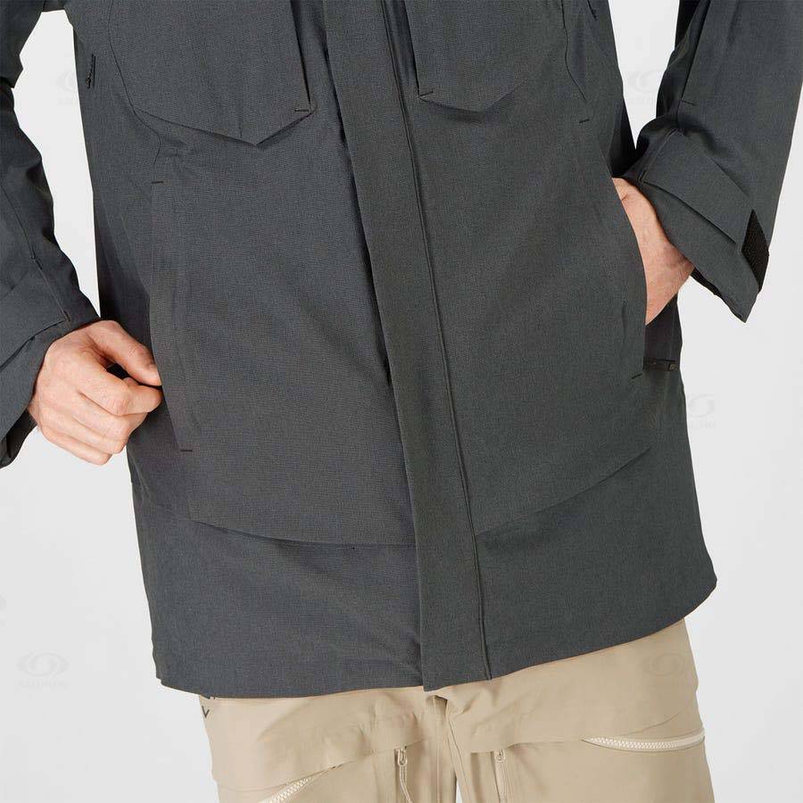 Black Salomon STANCE CARGO Men's Ski Jackets | US-A1780