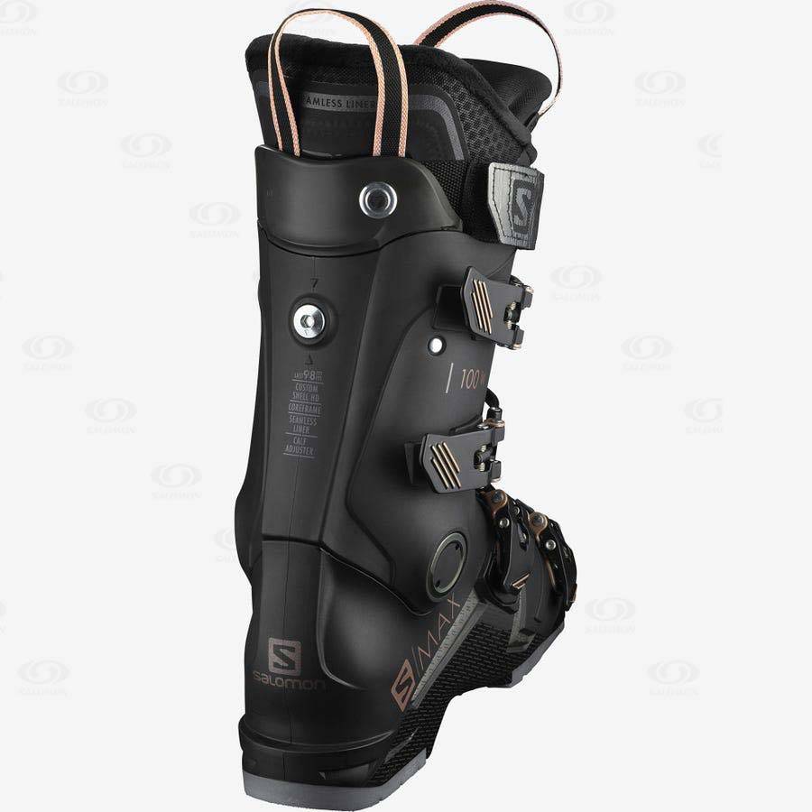 Black Salomon S/MAX 100 Women's Ski Boots | US-M1573