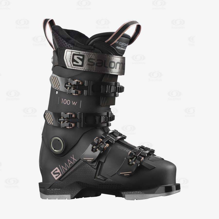 Black Salomon S/MAX 100 Women\'s Ski Boots | US-M1573