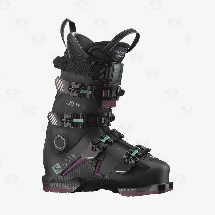 Black Salomon S/MAX 120 Women\'s Ski Boots | US-A1157