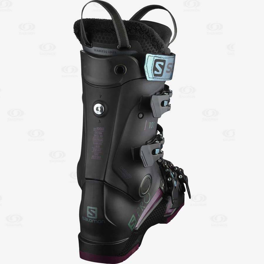 Black Salomon S/PRO 100 Women's Ski Boots | US-M2154