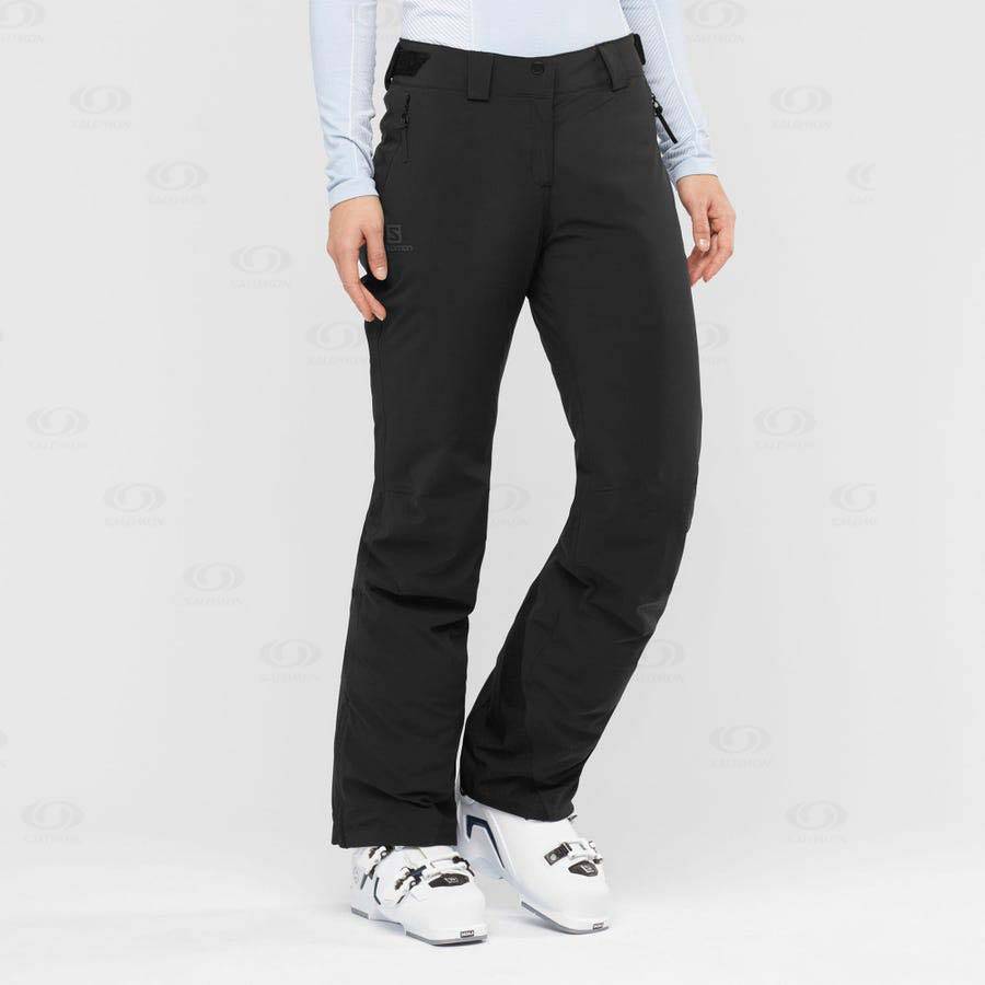 Black Salomon THE BRILLIANT Women's Ski Pants | US-S2206