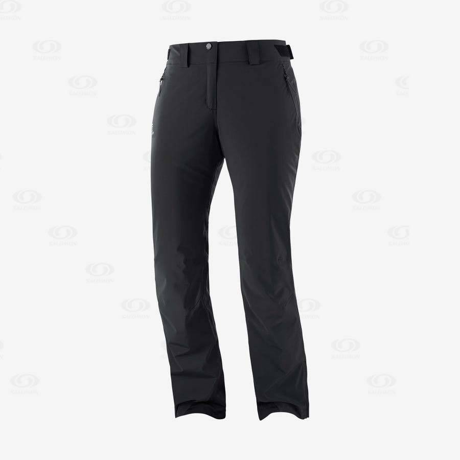 Black Salomon THE BRILLIANT Women\'s Ski Pants | US-S2206