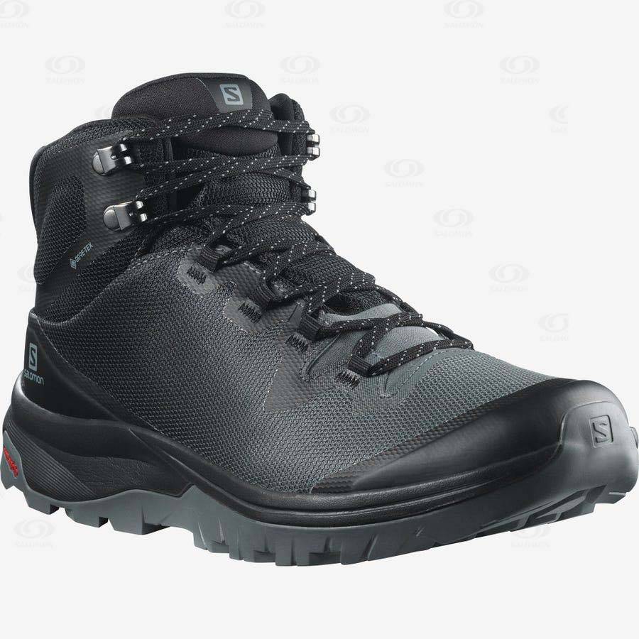 Black Salomon VAYA MID GORE-TEX Women's Hiking Shoes | US-O1812