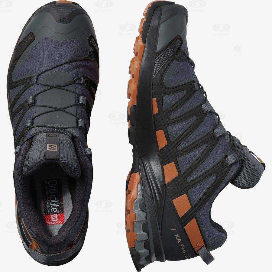 Black Salomon XA PRO 3D V8 GORE-TEX WIDE Men's Trail Running Shoes | US-A1787