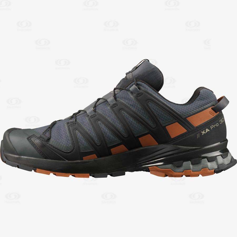 Black Salomon XA PRO 3D V8 GORE-TEX WIDE Men's Trail Running Shoes | US-A1787