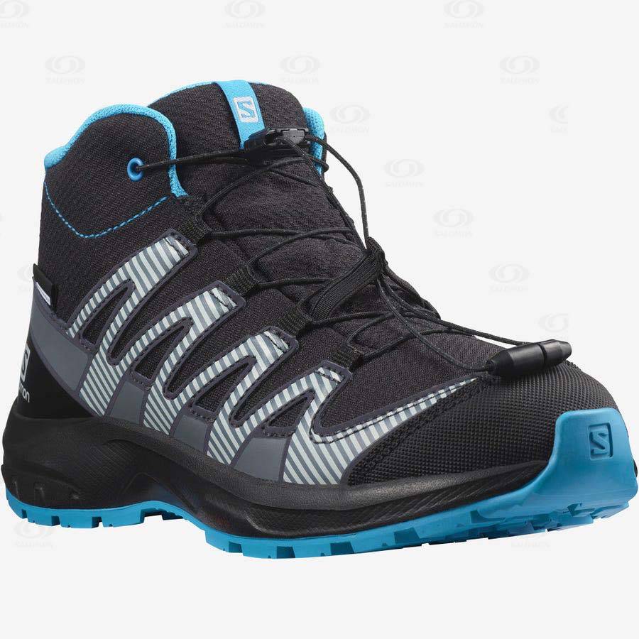 Black Salomon XA PRO V8 MID CLIMASALOMON™ kids Waterproof Shoes | US-A2375