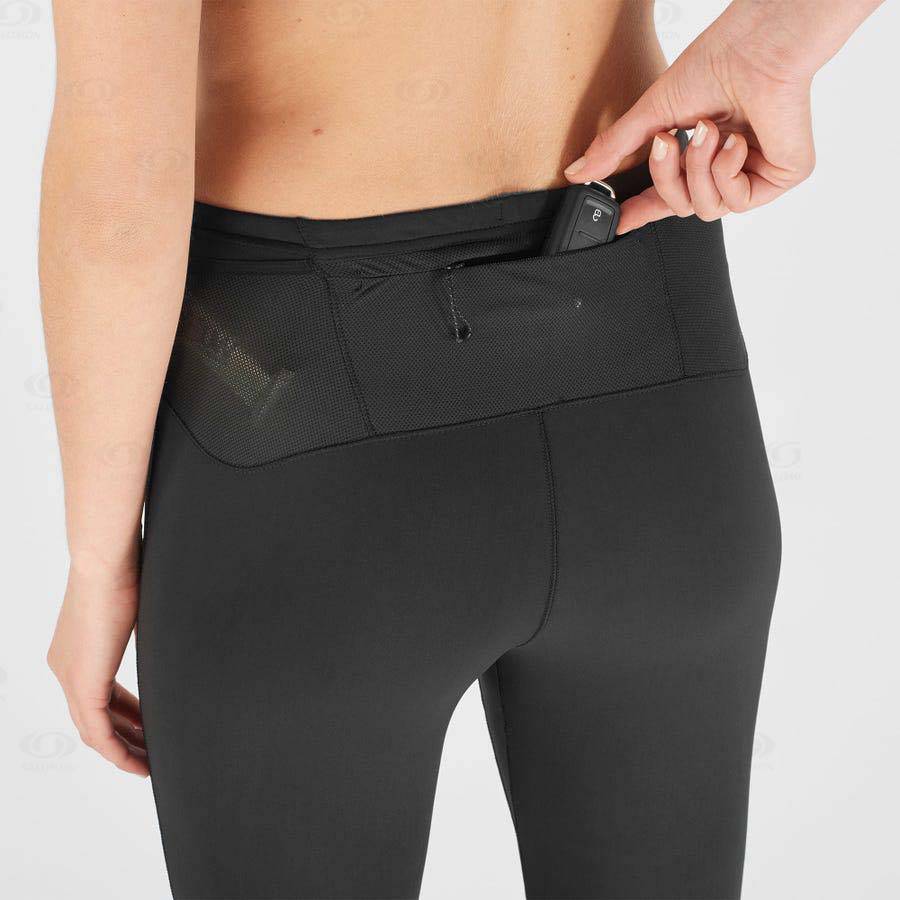 Black Salomon XA WARM Women's Running Tights | US-W2140