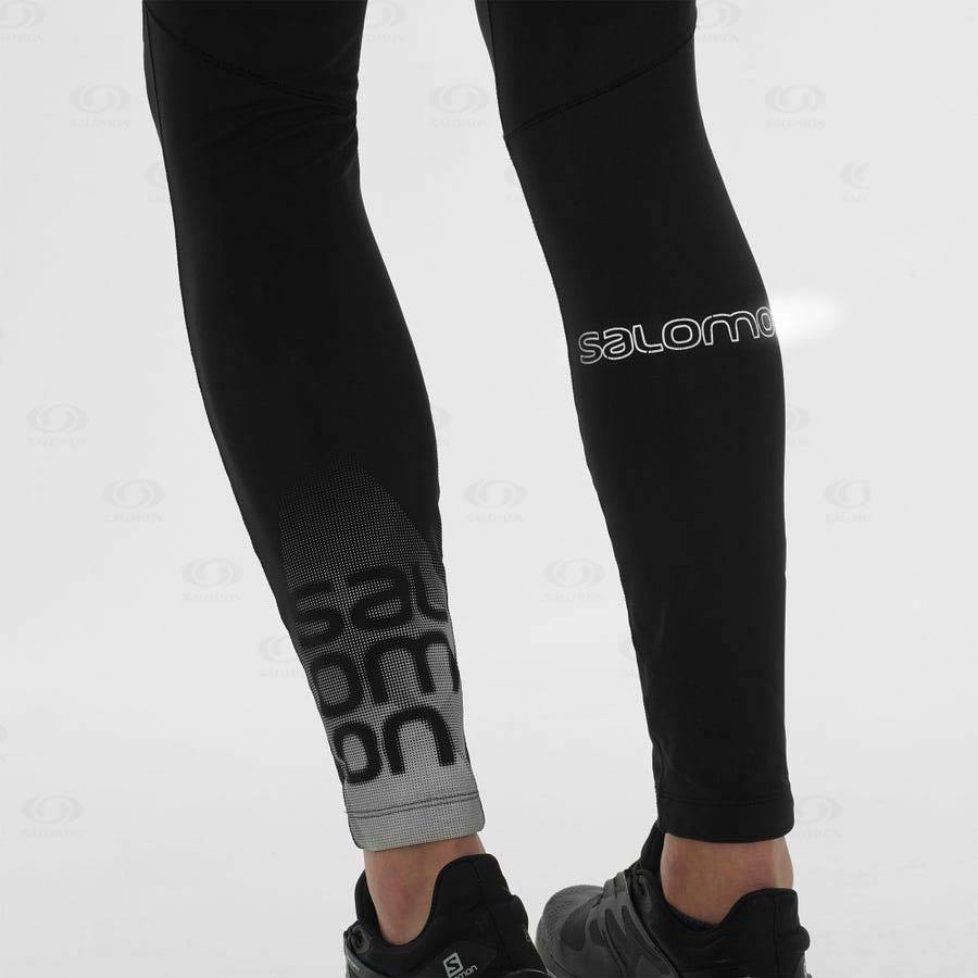 Black Salomon XA WARM Women's Running Tights | US-W2140