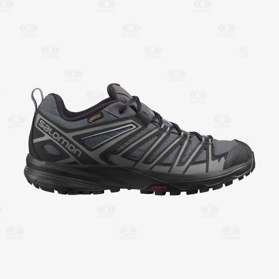 Black Salomon X CREST GORE-TEX Men\'s Hiking Shoes | US-W1320