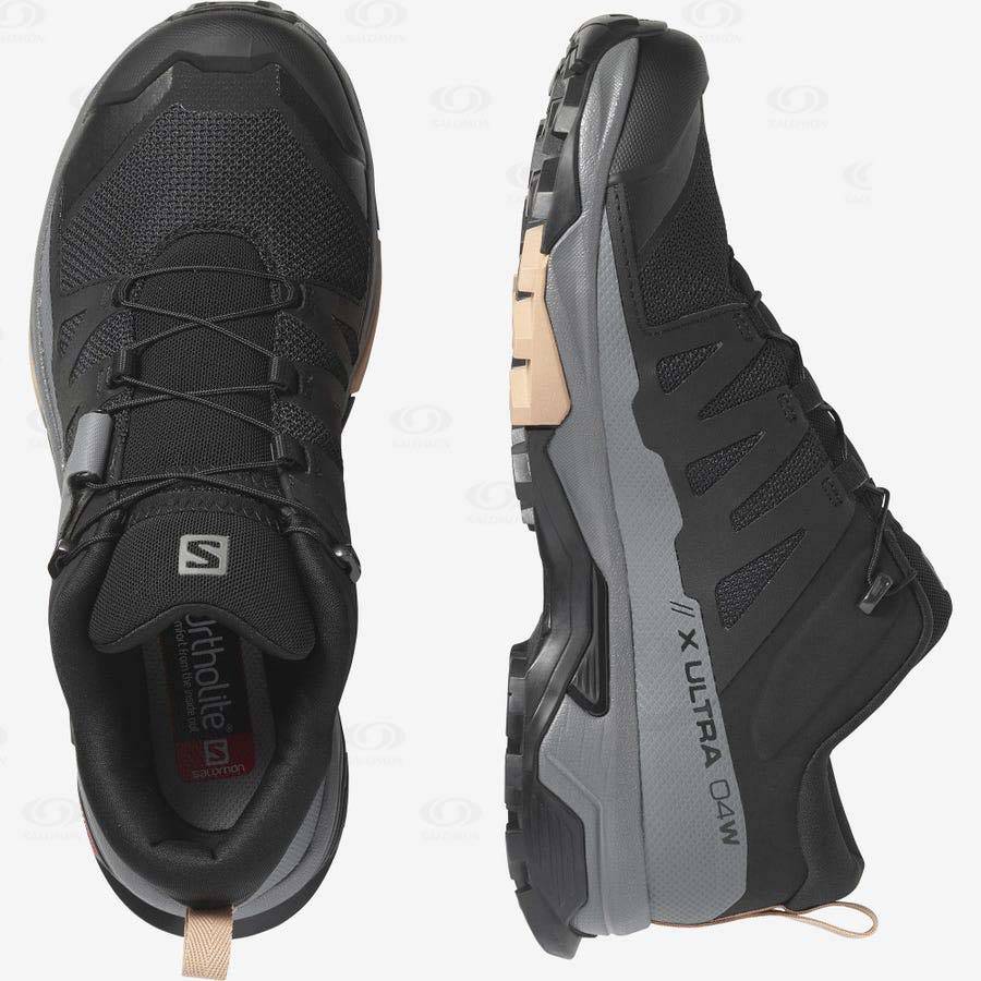 Black Salomon X ULTRA 4 Women's Hiking Shoes | US-A1822