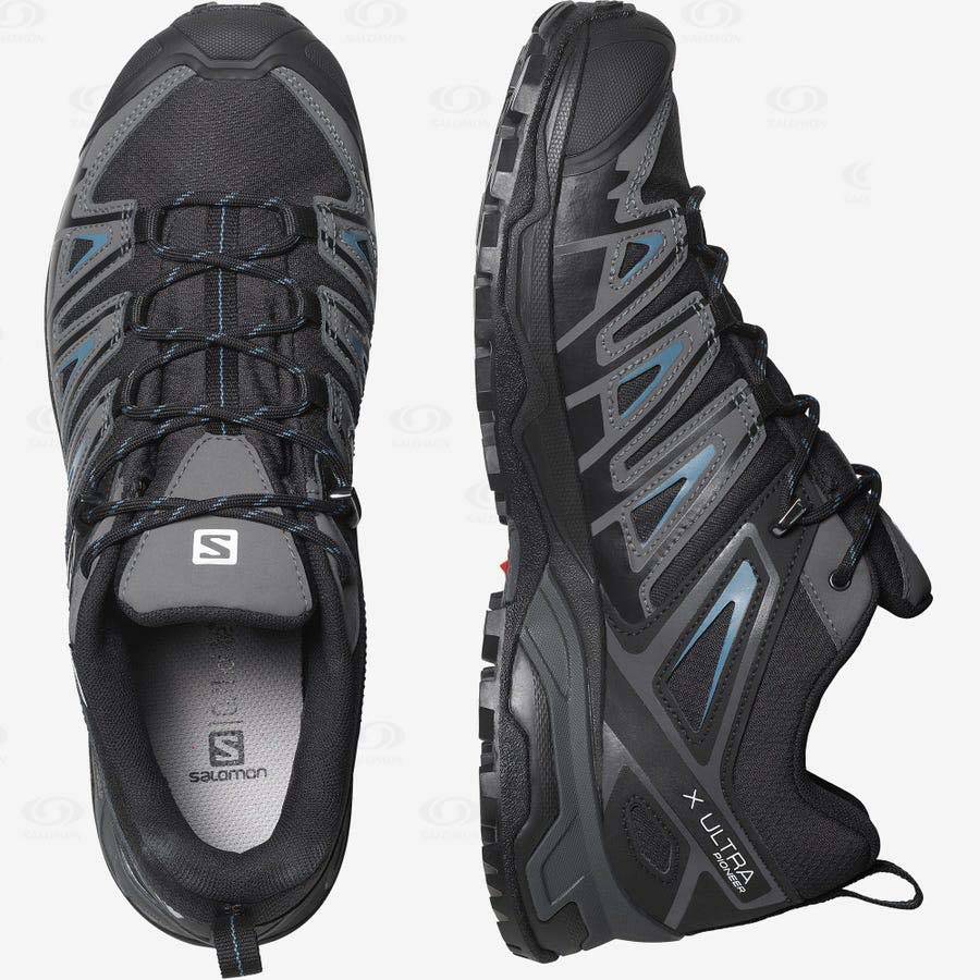 Black Salomon X ULTRA PIONEER CLIMASALOMON™ WATERPROOF Men's Hiking Shoes | US-O2615