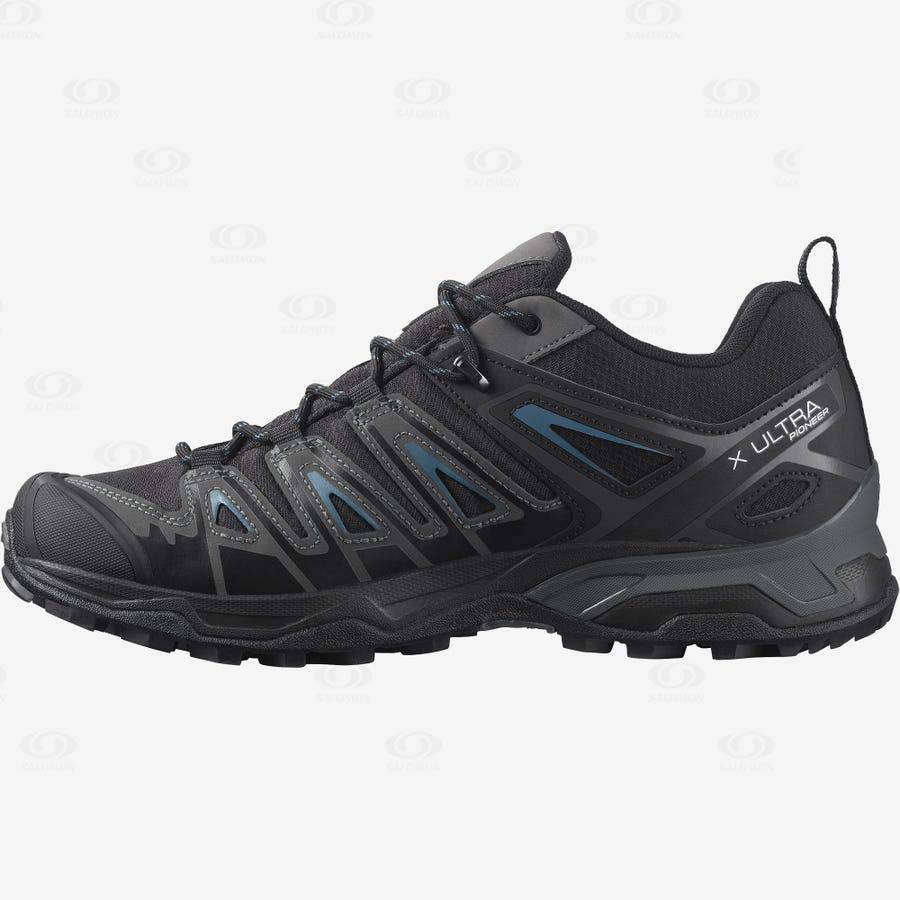 Black Salomon X ULTRA PIONEER CLIMASALOMON™ WATERPROOF Men's Hiking Shoes | US-O2615