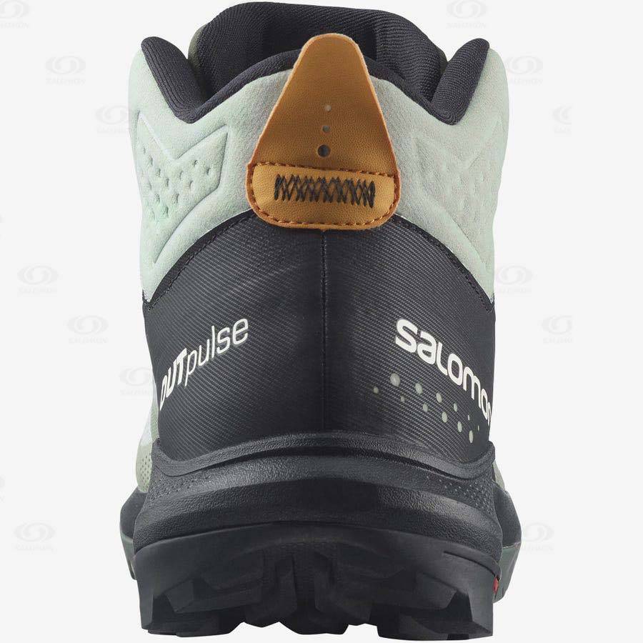 Black / Turquoise Salomon OUTPULSE MID GORE-TEX Men's Hiking Shoes | US-O1978