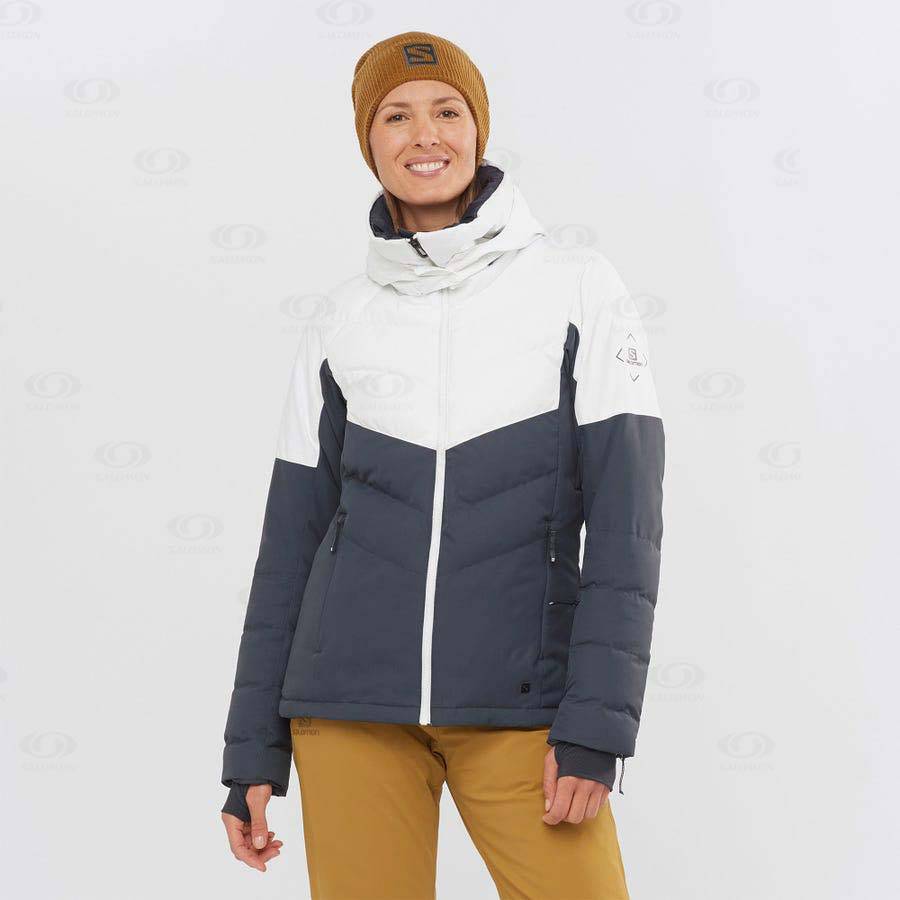 Black / White Salomon NEW PREVAIL Women's Ski Jackets | US-W1510