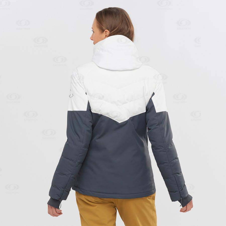 Black / White Salomon NEW PREVAIL Women's Ski Jackets | US-W1510